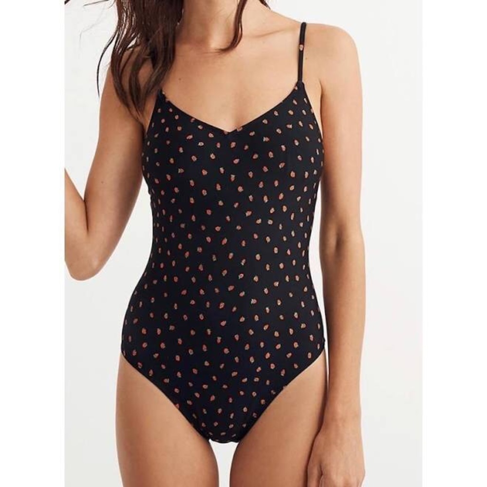 NWT Madewell Ballet One-Piece Swimsuit Strawberry